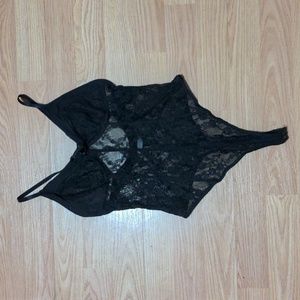 FINAL PRICE Intimately Free People Black Lace Bodysuit XS Festival Y2K